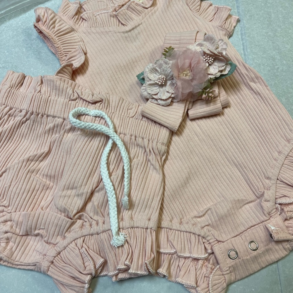Pink Ruffled Baby Outfit Set